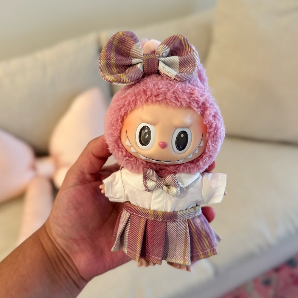 Labubu 4 piece outfit Pink Skirt set